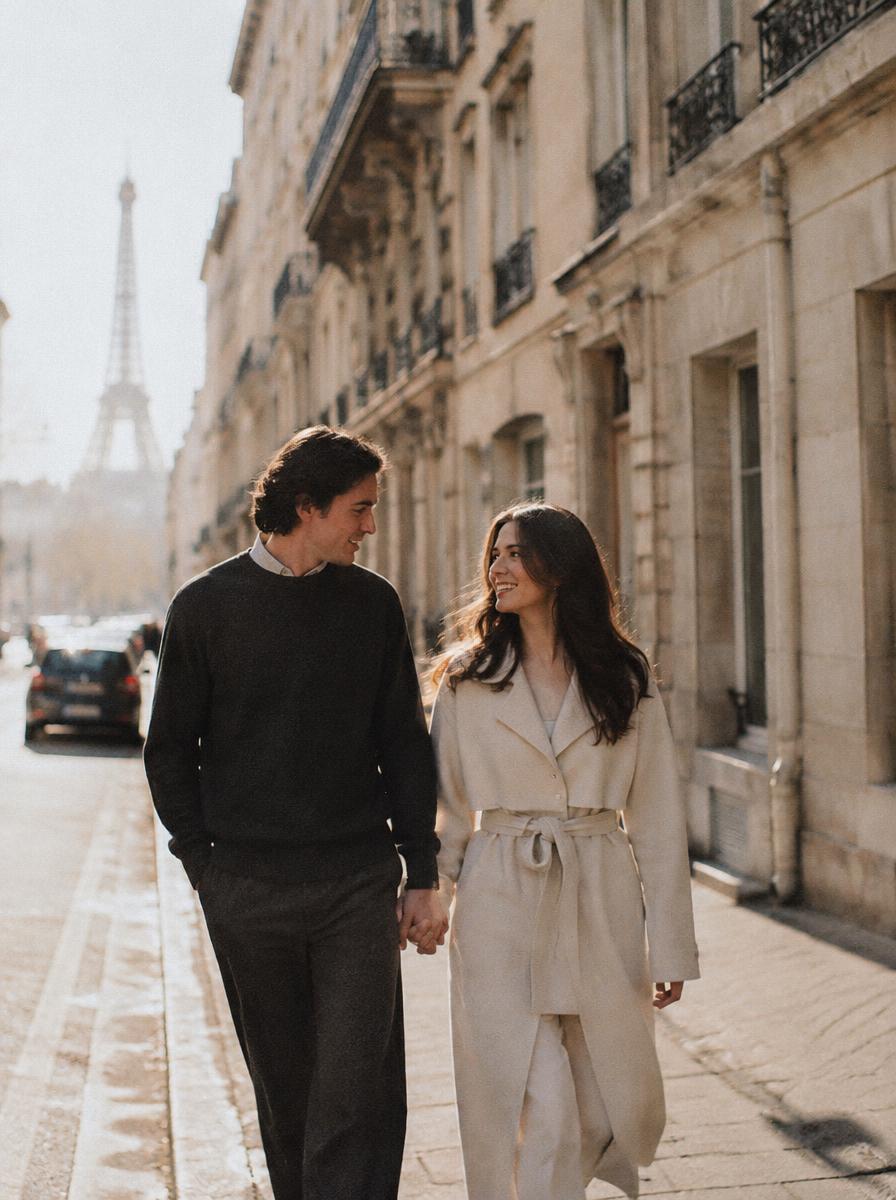 Lina and Mehdi at golden hour